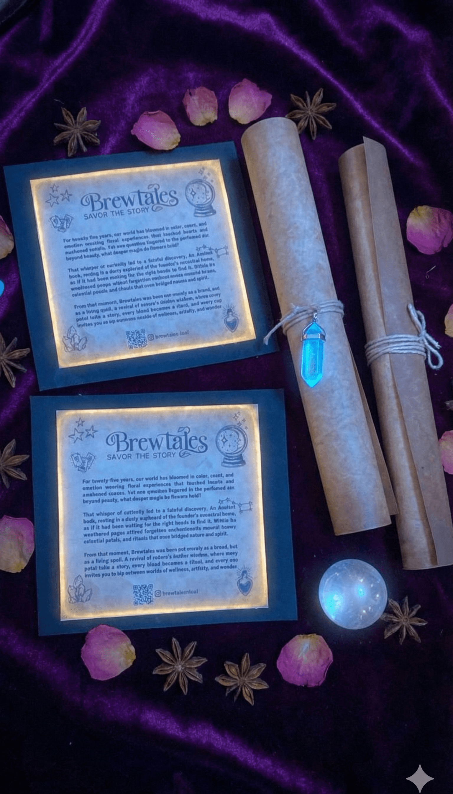 Tarot cards and crystals